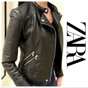 ZARA • Faux Leather moto jacket